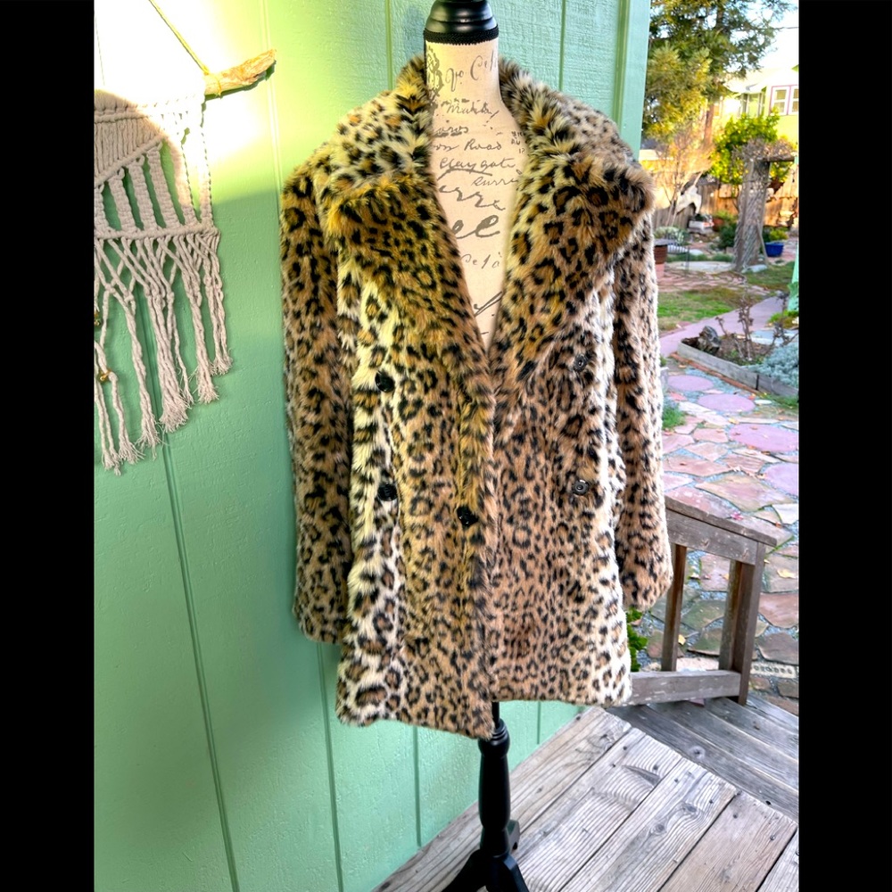 Joie faux leopard coat size large